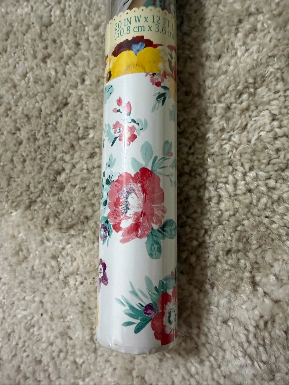 The Pioneer Woman Romance Adhesive Laminate Roll 20” x 12’ Floral Shelf Liner